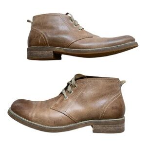 Bed Stu Men’s Brown Leather Rugged Distressed Draco Lace up Chukka Boots size 10